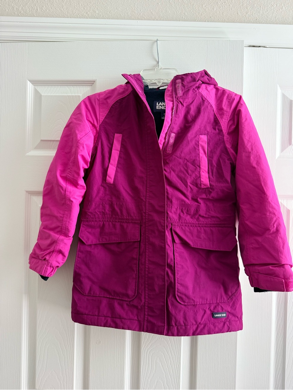 Lands' End Girls' Bright Fuchsia Hooded Parka